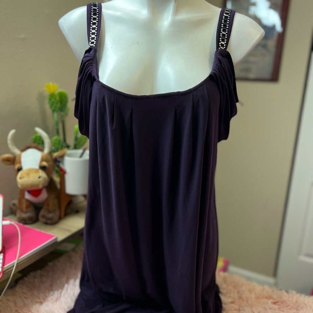 Scarlett night Purple off the shoulders dress size 12